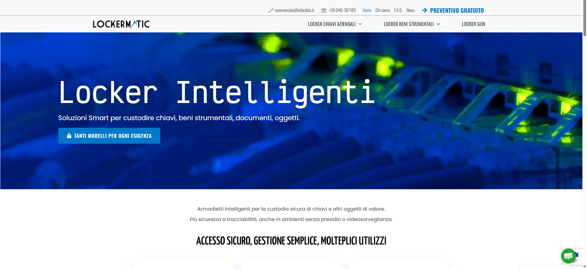 LOCKERMATIC Armadietti intelligenti per la custodia sicura di chiavi e altri oggetti di valore.

Più sicurezza e tracciabilità, anche in ambienti senza presidio o videosorveglianza.